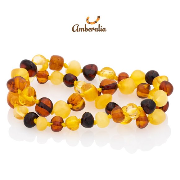 - Amberalia ADULT Baltic Amber Necklace - Polish Multicolor -17.7" (45cm) - Picture 10 of 12